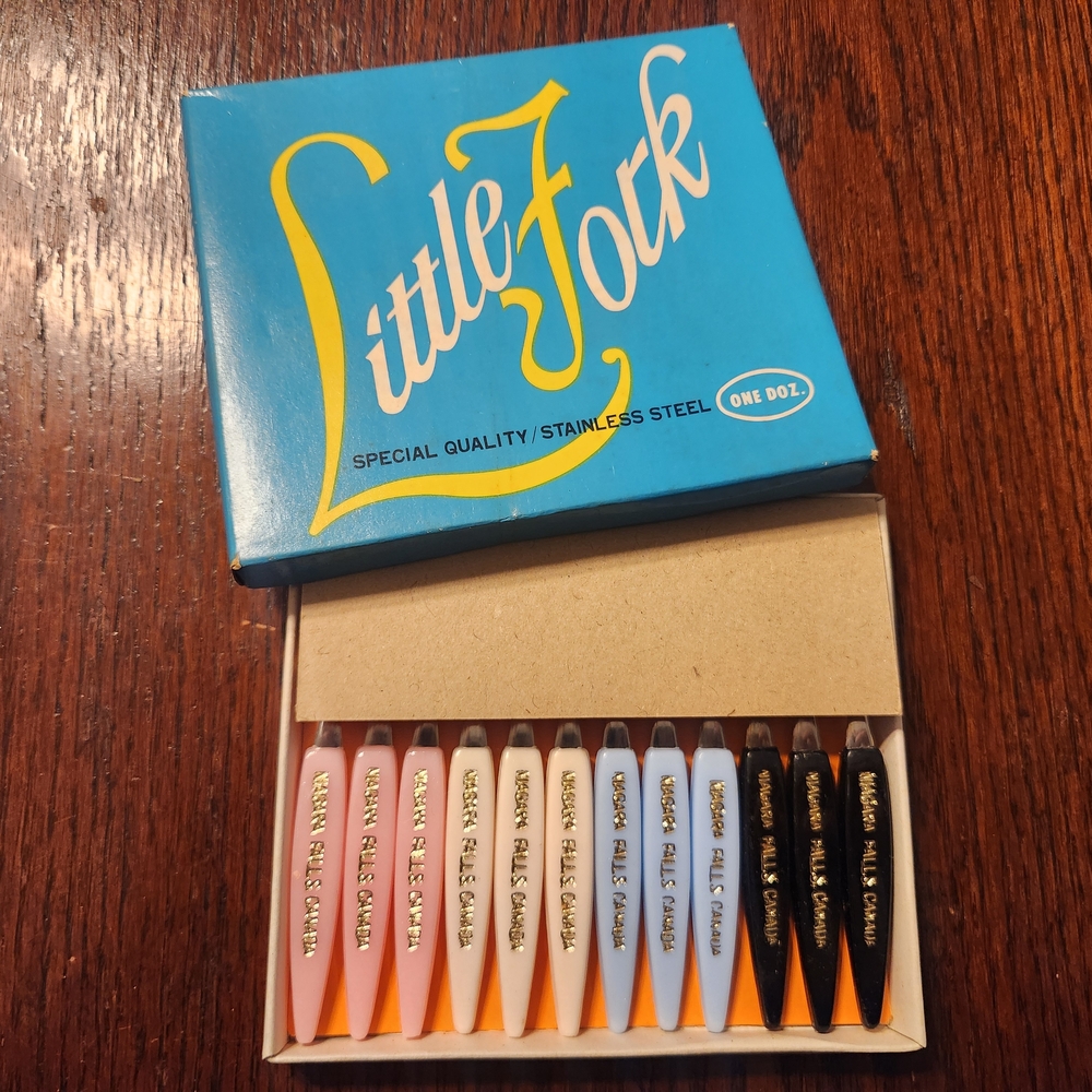 Vintage Set of Stainless Steel Little Forks 12 pk in original box